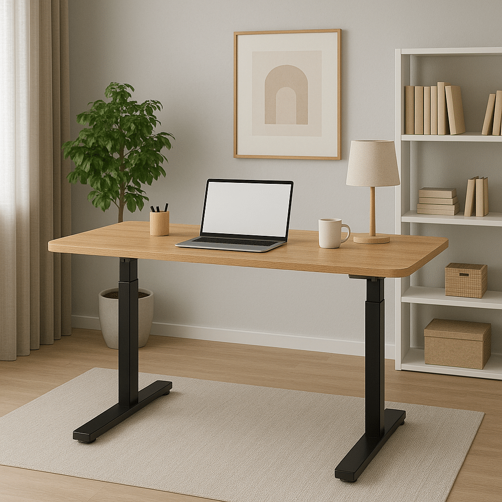 Höhenverstellbarer Schreibtisch 120x60 1 höhenverstellbarer Schreibtisch schwarz Eiche